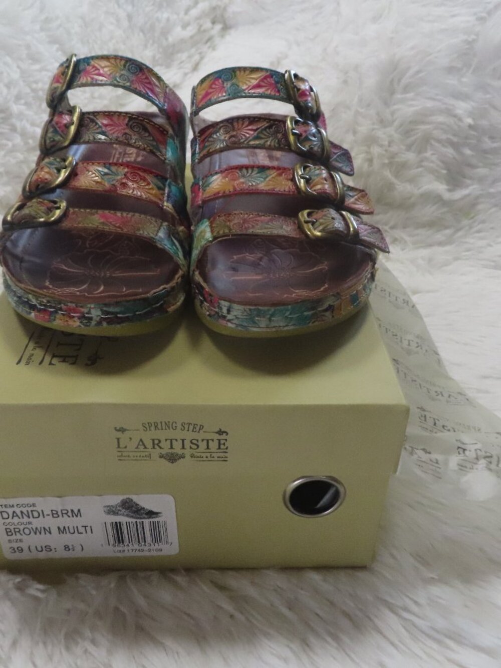 L'artiste, brown multi, size 8 1/2